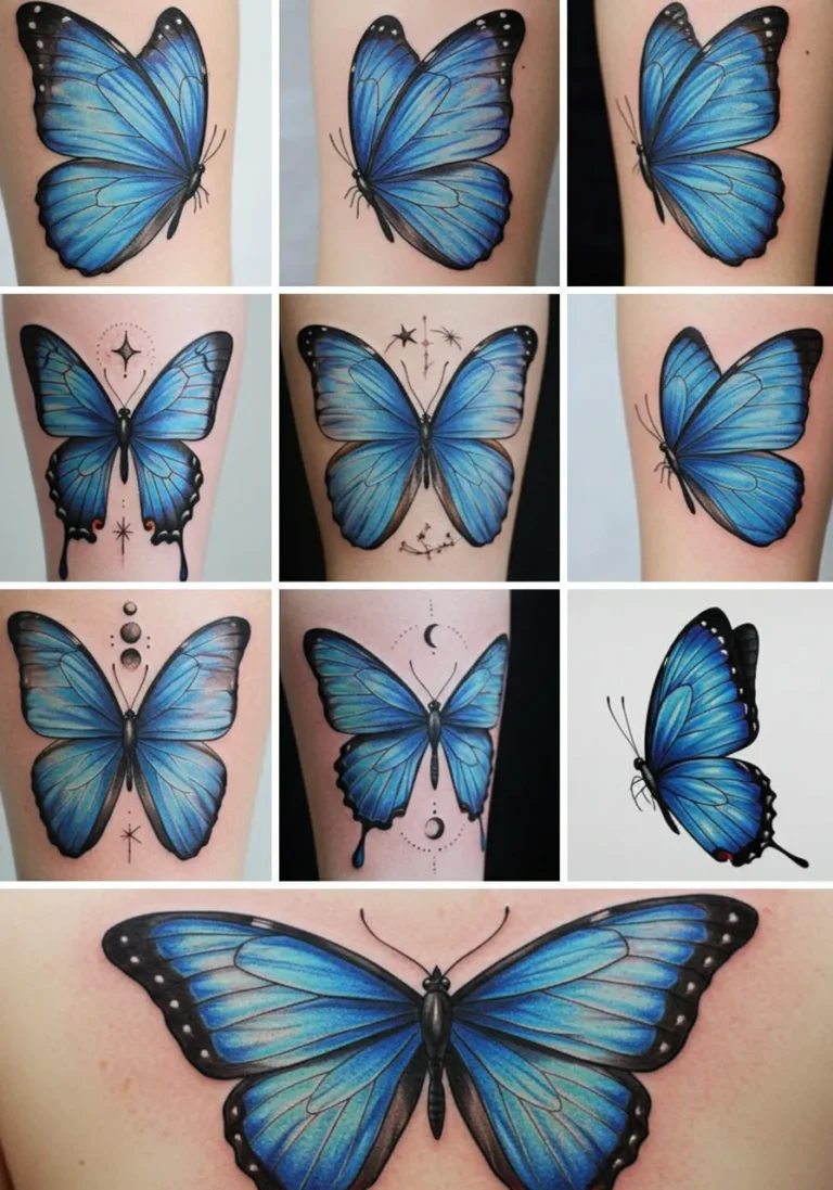 9 Blue Butterfly Tattoo Designs That Symbolize Transformation